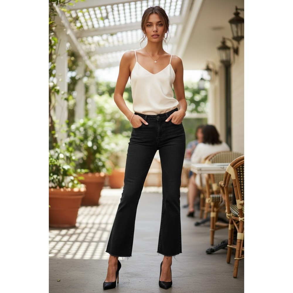 MOTHER The Insider Crop Step Fray Not Guilty Black High Rise 27x26 USA NWOT $265